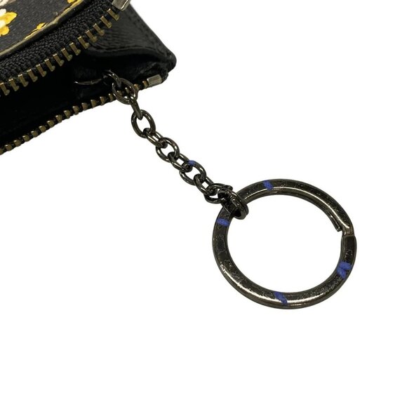 Auth COACH - 59747 Black Yellow Multi Leather PVC Coin Case - Picture 7 of 11